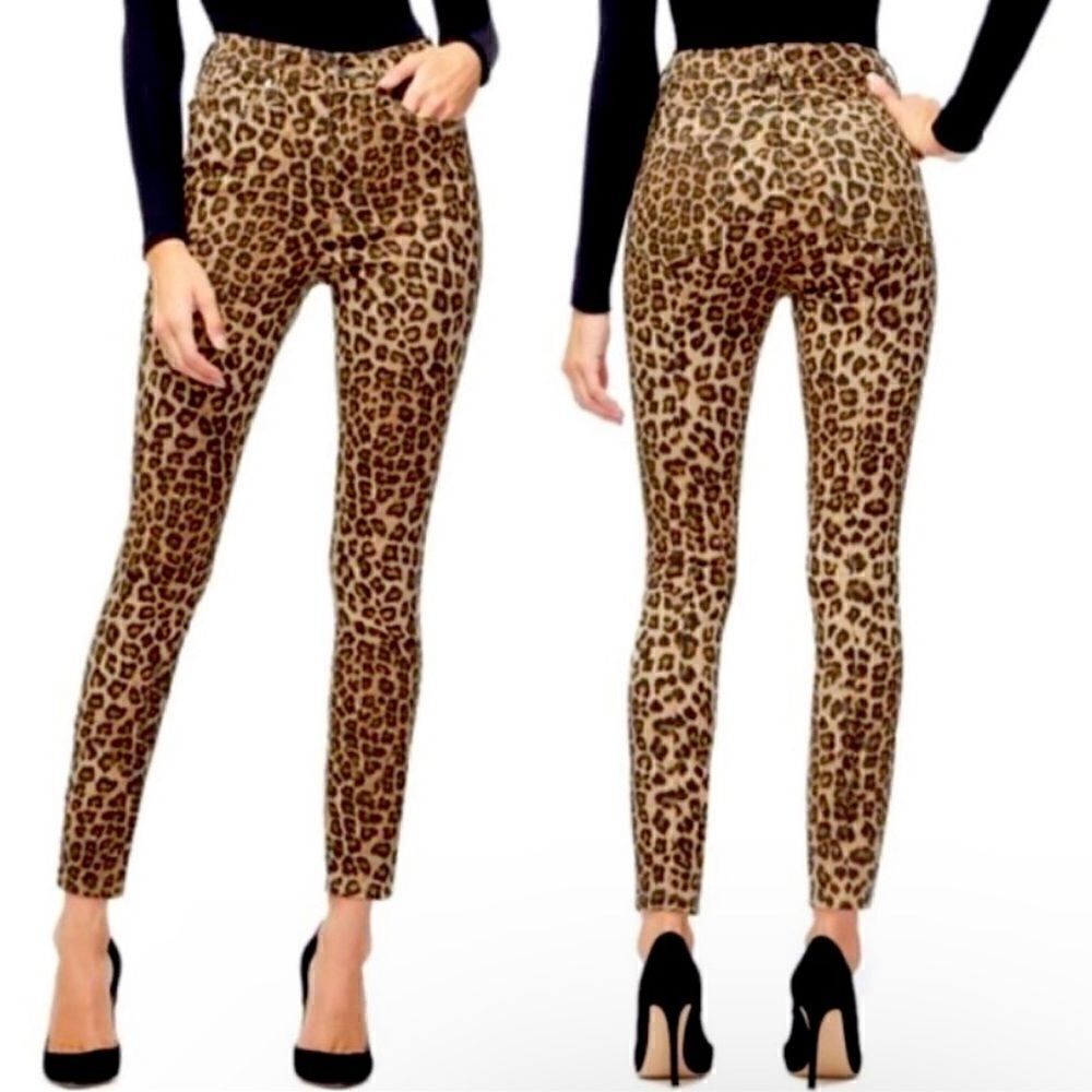 Good American Waist Ankle Skinny Jeans Cheetah 26